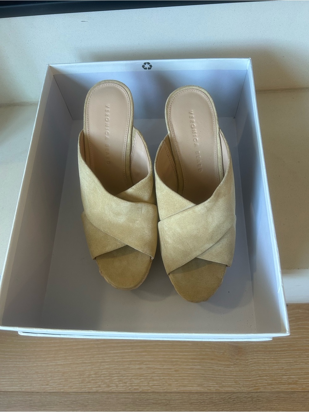 Veronica Beard Crisscross Suede Wedges - like new worn once!